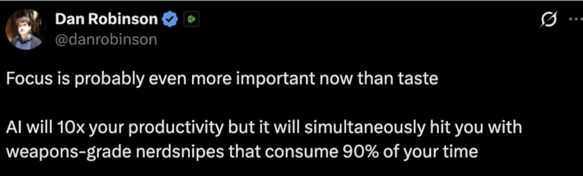 Dan Robinson tweet on focus