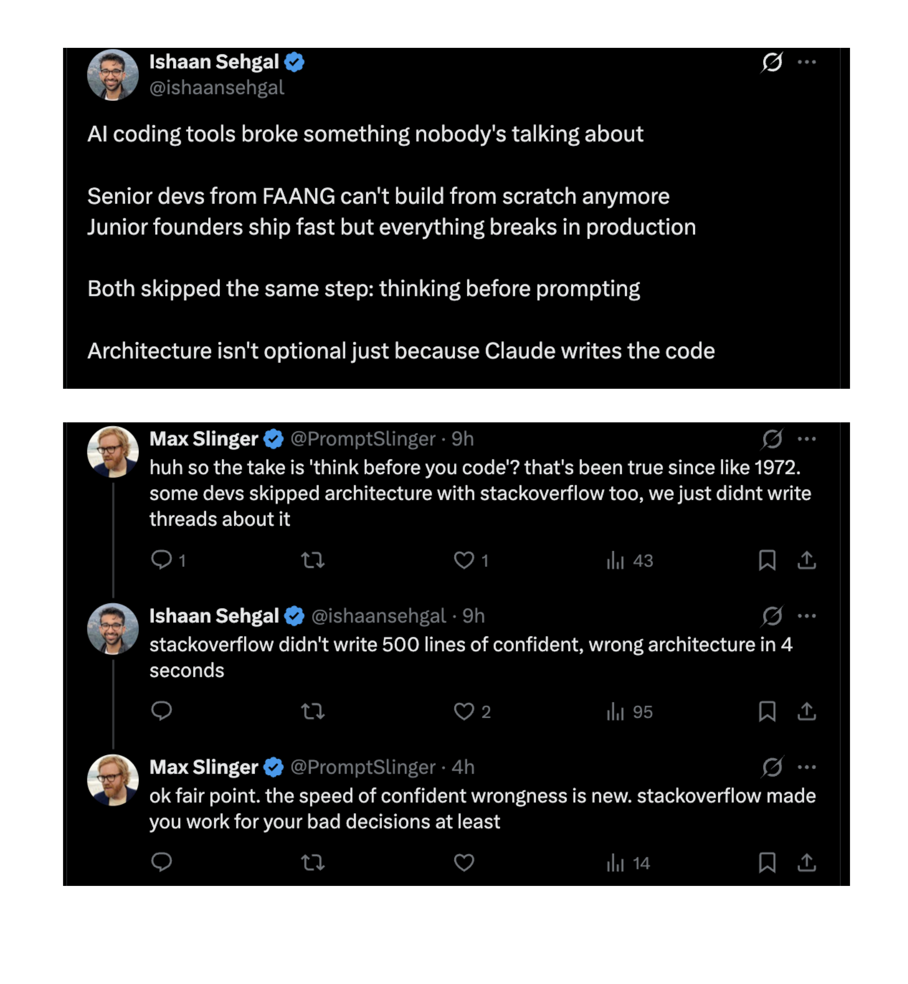 Tweet on the speed of confident wrongness